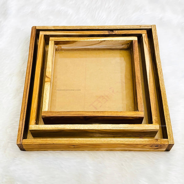 Teak Wood Floating Frame with Acrylic Base