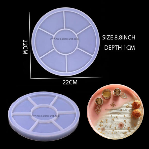 8 Inch Round Trinket Round Mould | Thali mould | Roudn Mould With Boundry