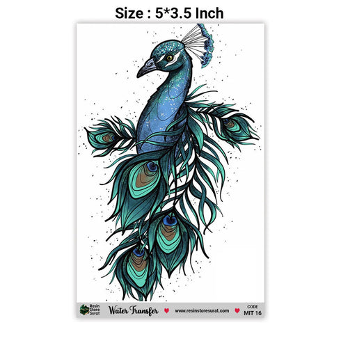 Peacock Water Transfer Sticker MIT-16