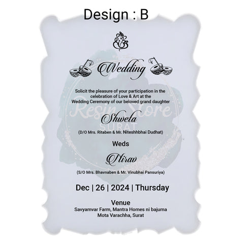 Wedding Invitation Card - Insert Sheet