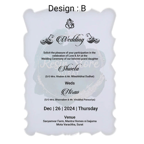 Wedding Invitation Card - Customized Gold Metal Sticker