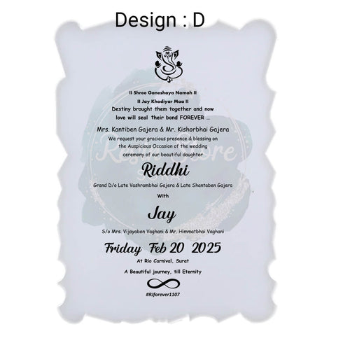 Wedding Invitation Card - Customized Gold Metal Sticker