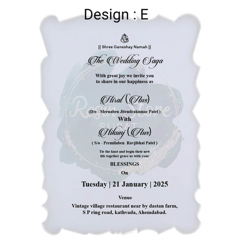 Wedding Invitation Card - Customized Gold Metal Sticker