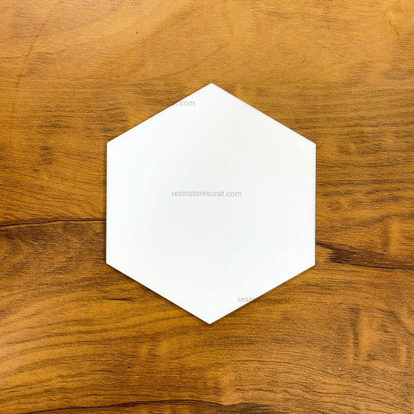 Hexagon White Acrylic coaster