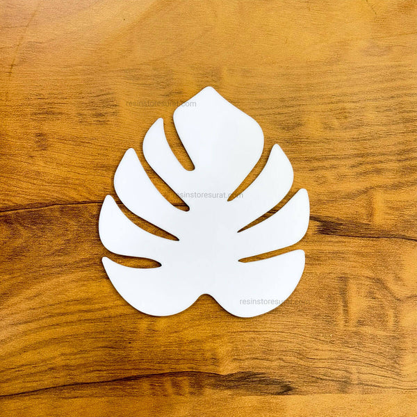 Leaf White Acrylic coaster