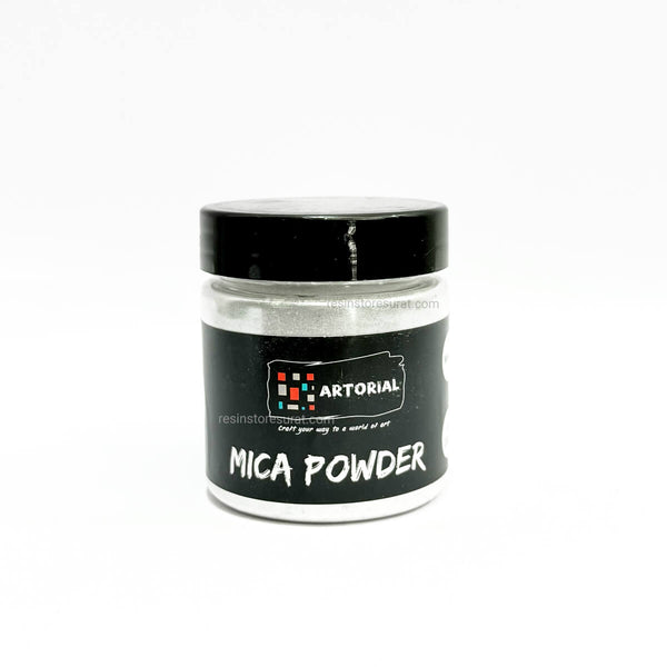 White Mica Powder | Silver Mica Powder - 50 Grm