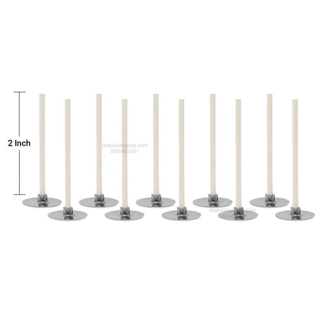 2 inch Pre Waxed Cotton Wicks For Candle With Sustainer - 10 Pcs