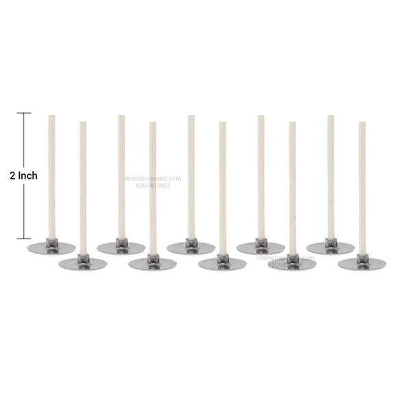 2 inch Pre Waxed Cotton Wicks For Candle With Sustainer - 10 Pcs