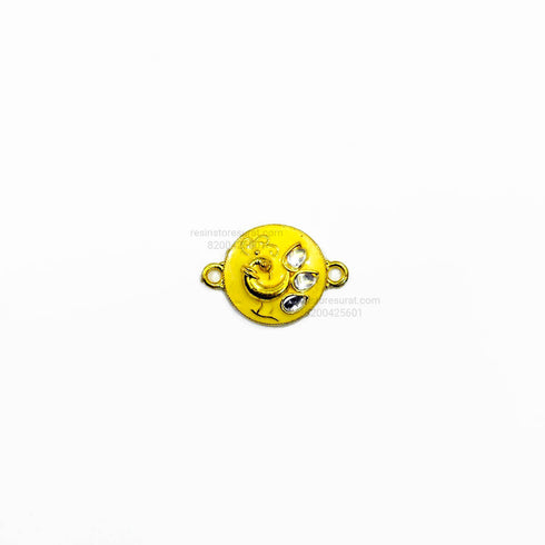 Yellow Peacock Metal Rakhi Charm