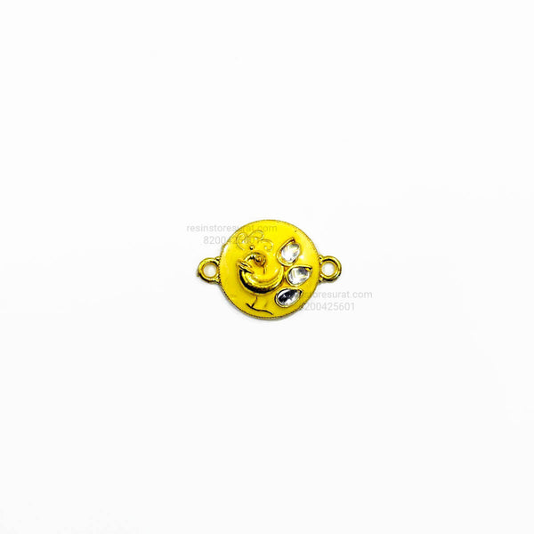 Yellow Peacock Metal Rakhi Charm