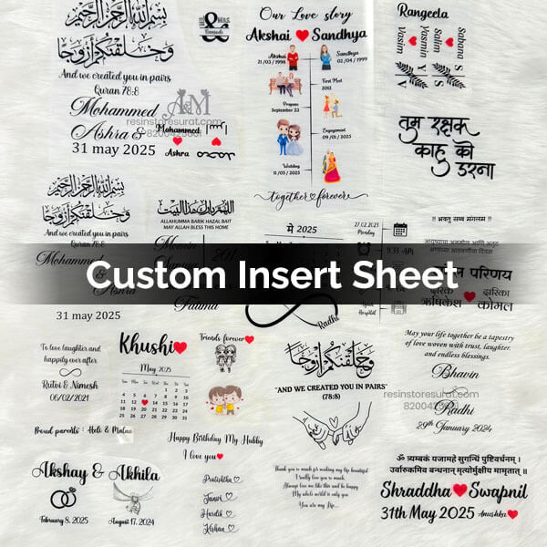 Custom Transparent Insert sheet – Resin Store Surat