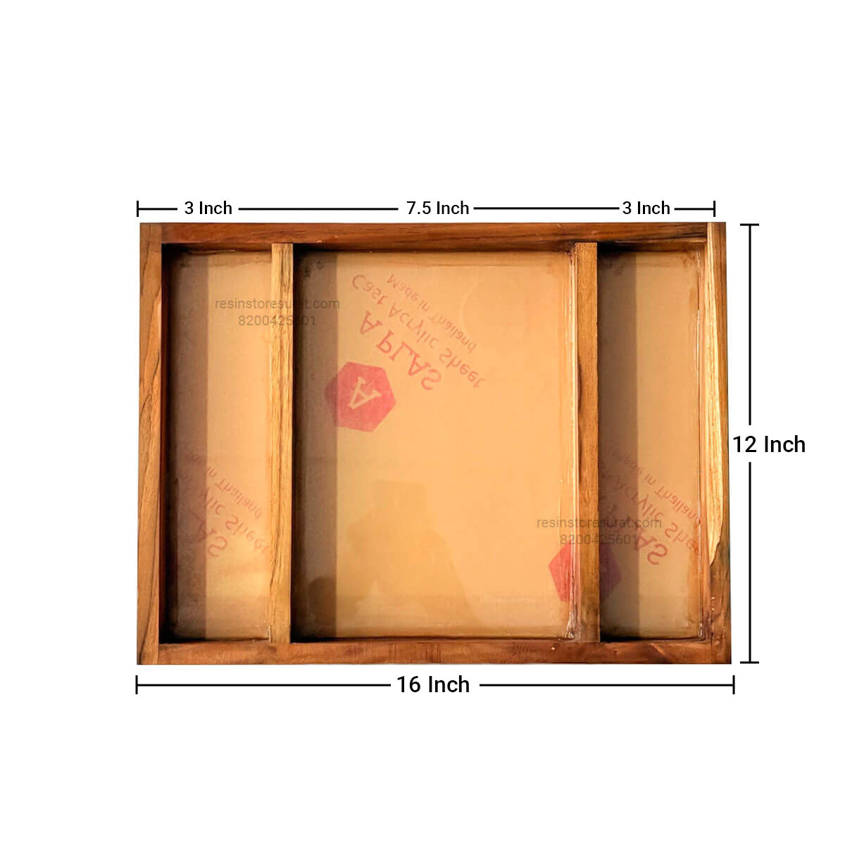 3 Part Horizonal Floating Frame With Acrylic Base – Resin Store Surat