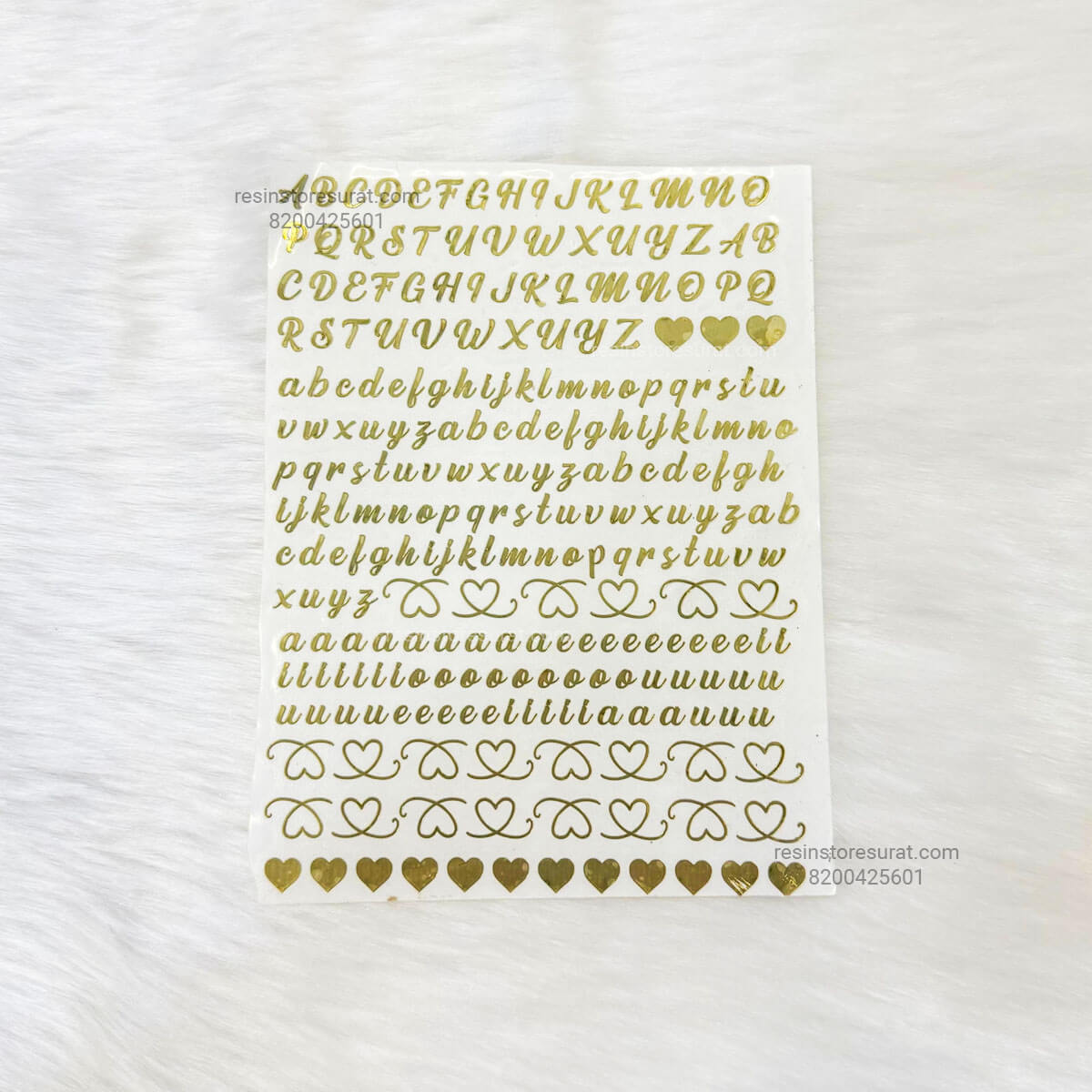 Abcd Gold Metal Sticker A6 Sheet – Resin Store Surat