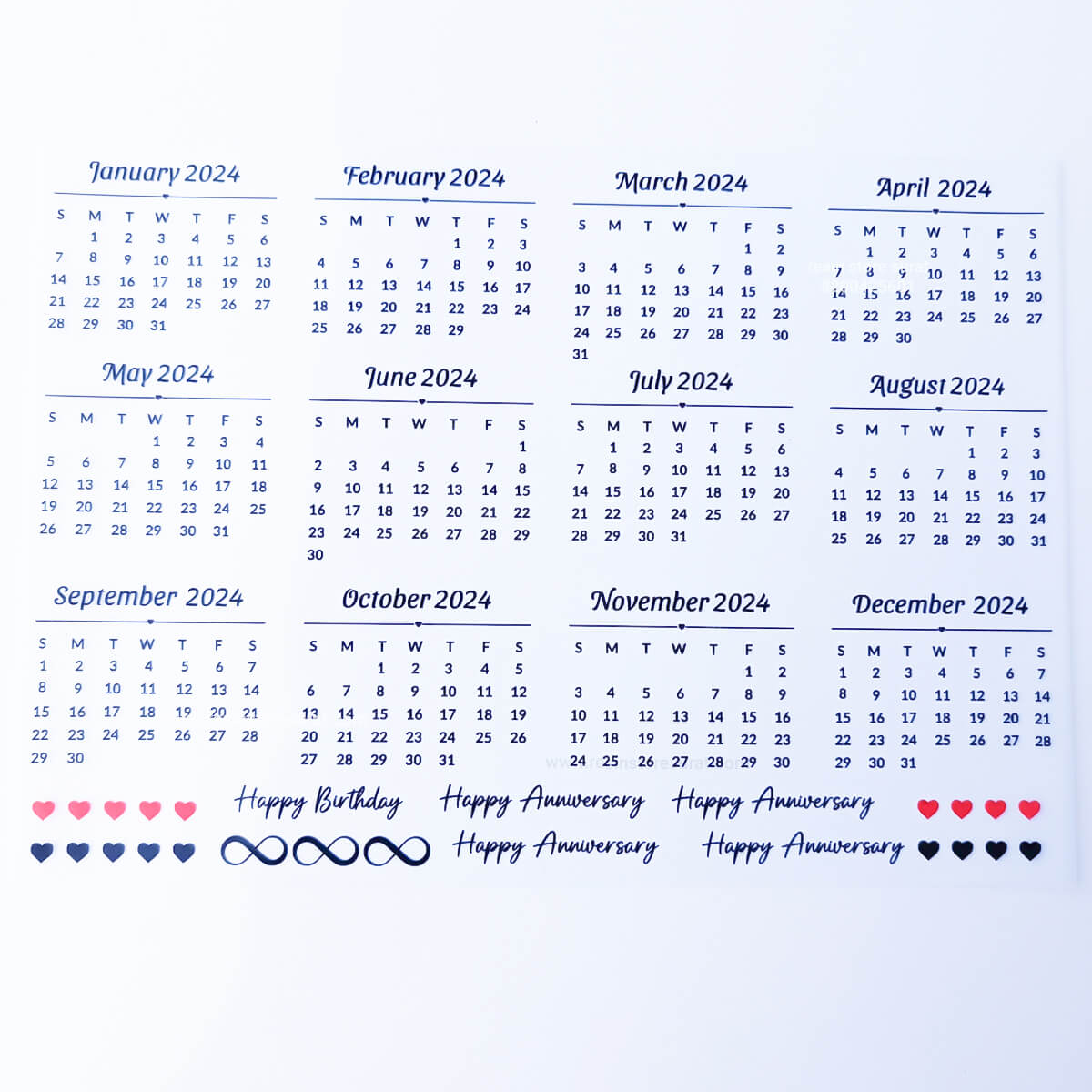 Calendar 2024 - A4 Insert Sheet – Resin Store Surat