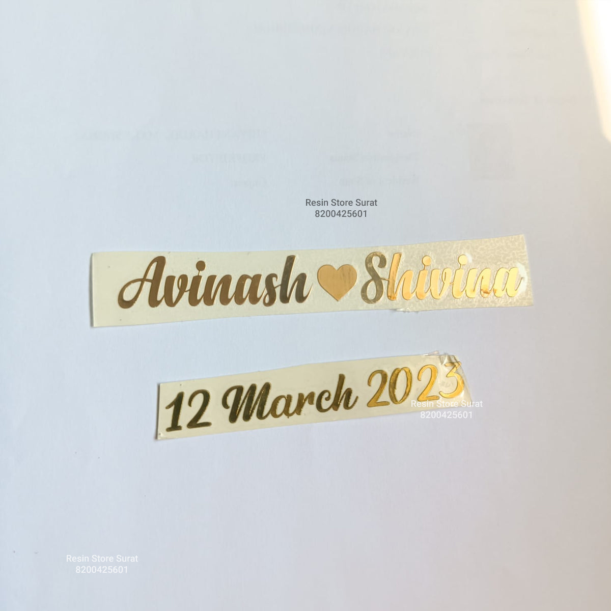 Couple Name And date - Custom Metal Sticker – Resin Store Surat